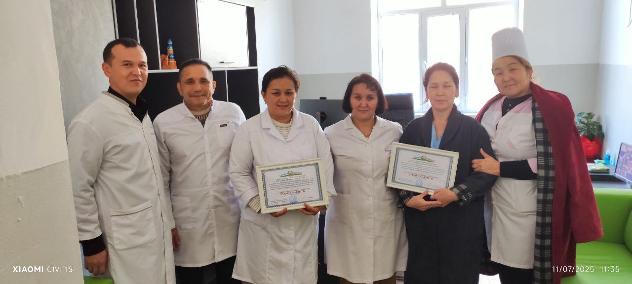 D. KURBANOVA HÁM T. TAJETDINOVA QARAQALPAQSTAN RESPUBLIKASI DENSAWLIQTI SAQLAW MINISTRINIŃ HÚRMET JARLIǴI MENEN SIYLIQLANDI